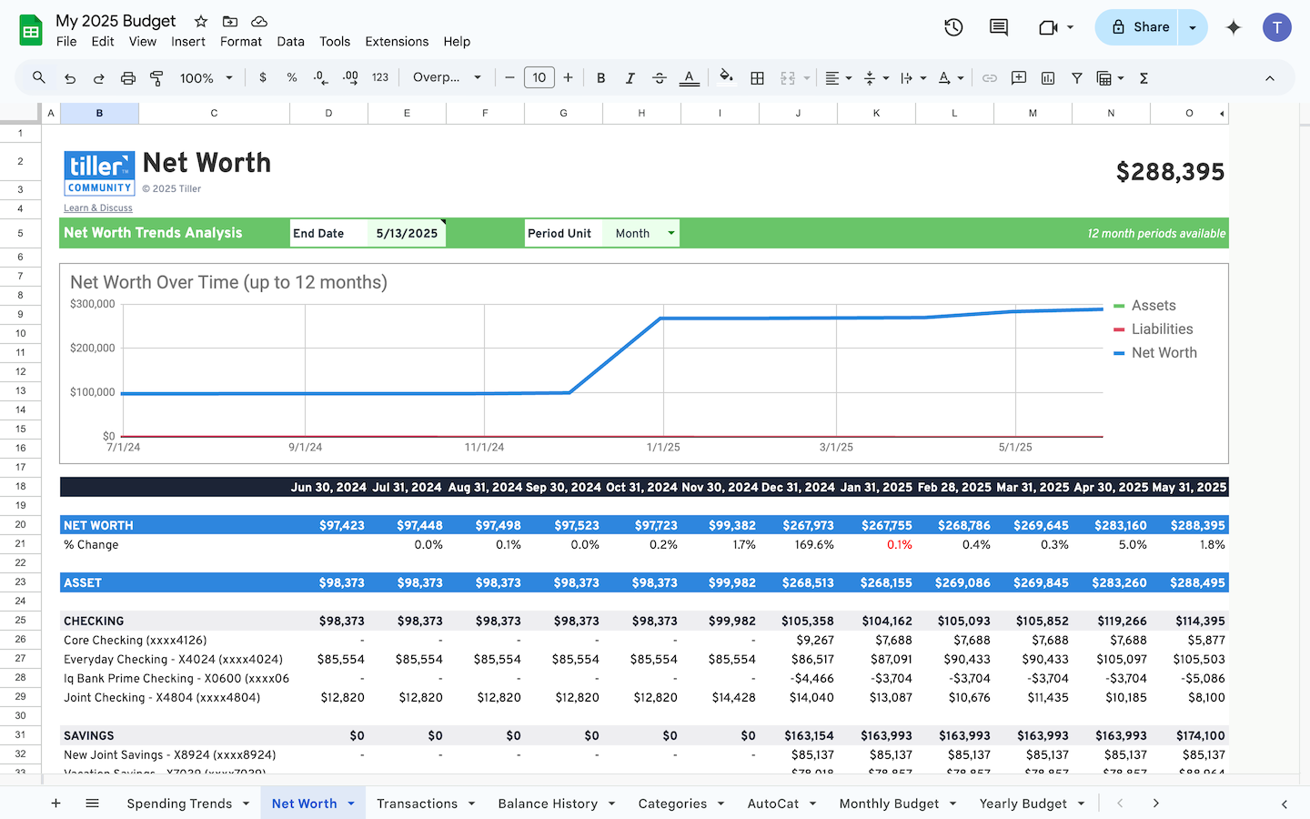 Google Net Worth Template Google Sheets Net Worth tracker template